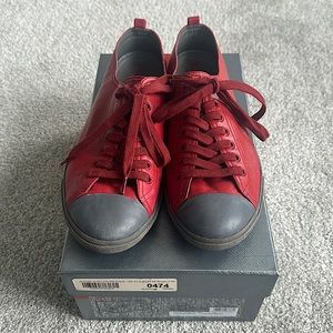 Mens Prada Nappa Bicolore Red Sneakers
